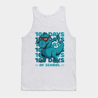 100 Days of school typography featuring a T-rex dino Dabbing #4 Tank Top